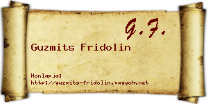 Guzmits Fridolin névjegykártya